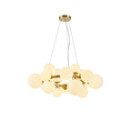 NL9320/OP9 Prague 16 Light Circular Pendant Satin Gold Opal
