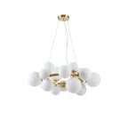 NL9320/OP9 Prague 16 Light Circular Pendant Satin Gold Opal