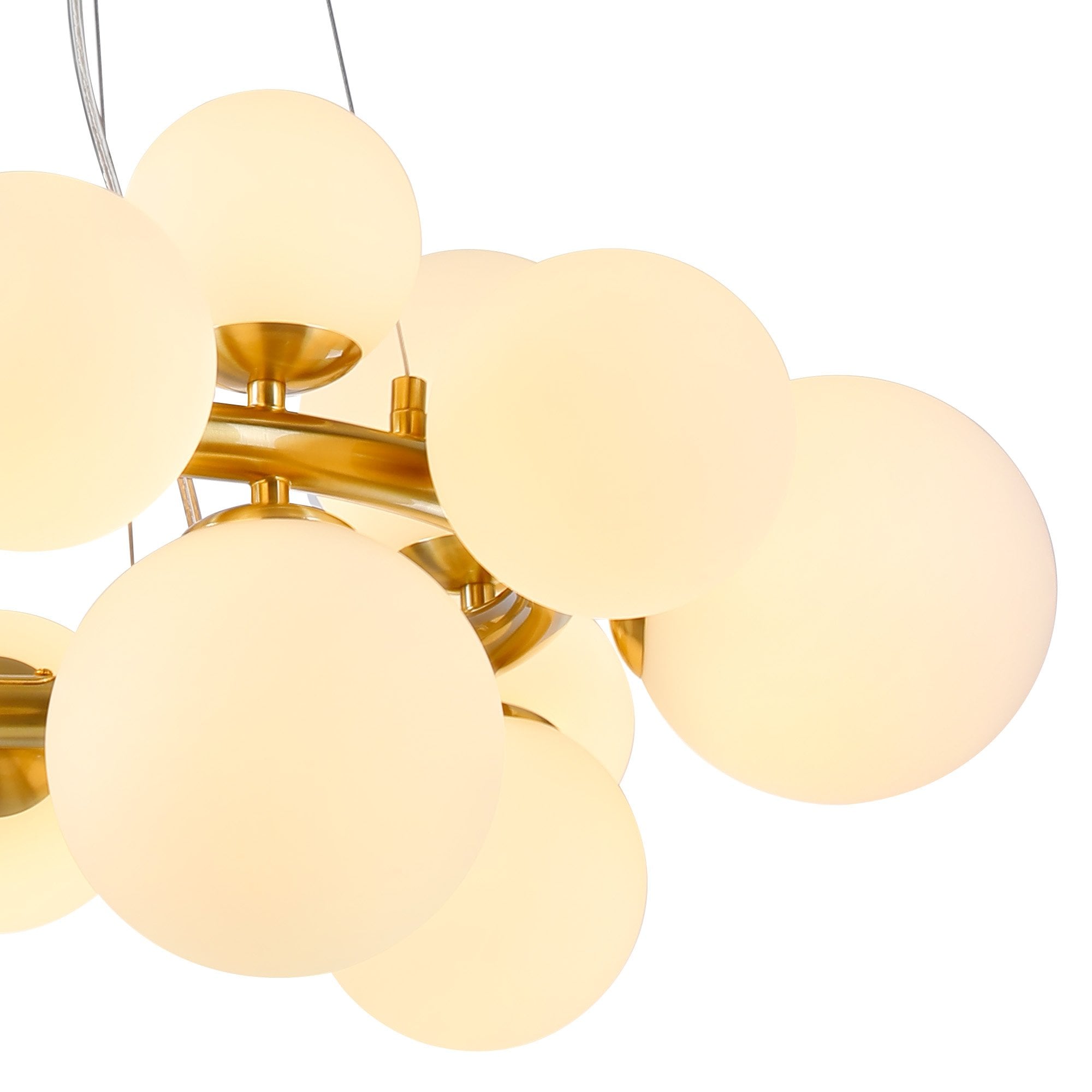 NL9320/OP9 Prague 16 Light Circular Pendant Satin Gold Opal