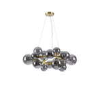 NL9320/SM9 Prague 16 Light Circular Pendant Satin Gold Smoke Plated