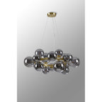 NL9320/SM9 Prague 16 Light Circular Pendant Satin Gold Smoke Plated