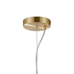 NL9321/AM9 Prague 5 Light Pendant Satin Gold Amber Plated