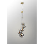 NL9321/CH9 Prague 5 Light Pendant Satin Gold Chrome Plated