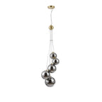 NL9321/CH9 Prague 5 Light Pendant Satin Gold Chrome Plated