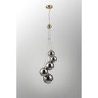NL9321/CH9 Prague 5 Light Pendant Satin Gold Chrome Plated