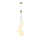 NL9321/OP9 Prague 5 Light Pendant Satin Gold Opal
