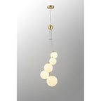 NL9321/OP9 Prague 5 Light Pendant Satin Gold Opal