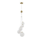 NL9321/OP9 Prague 5 Light Pendant Satin Gold Opal
