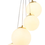 NL9321/OP9 Prague 5 Light Pendant Satin Gold Opal
