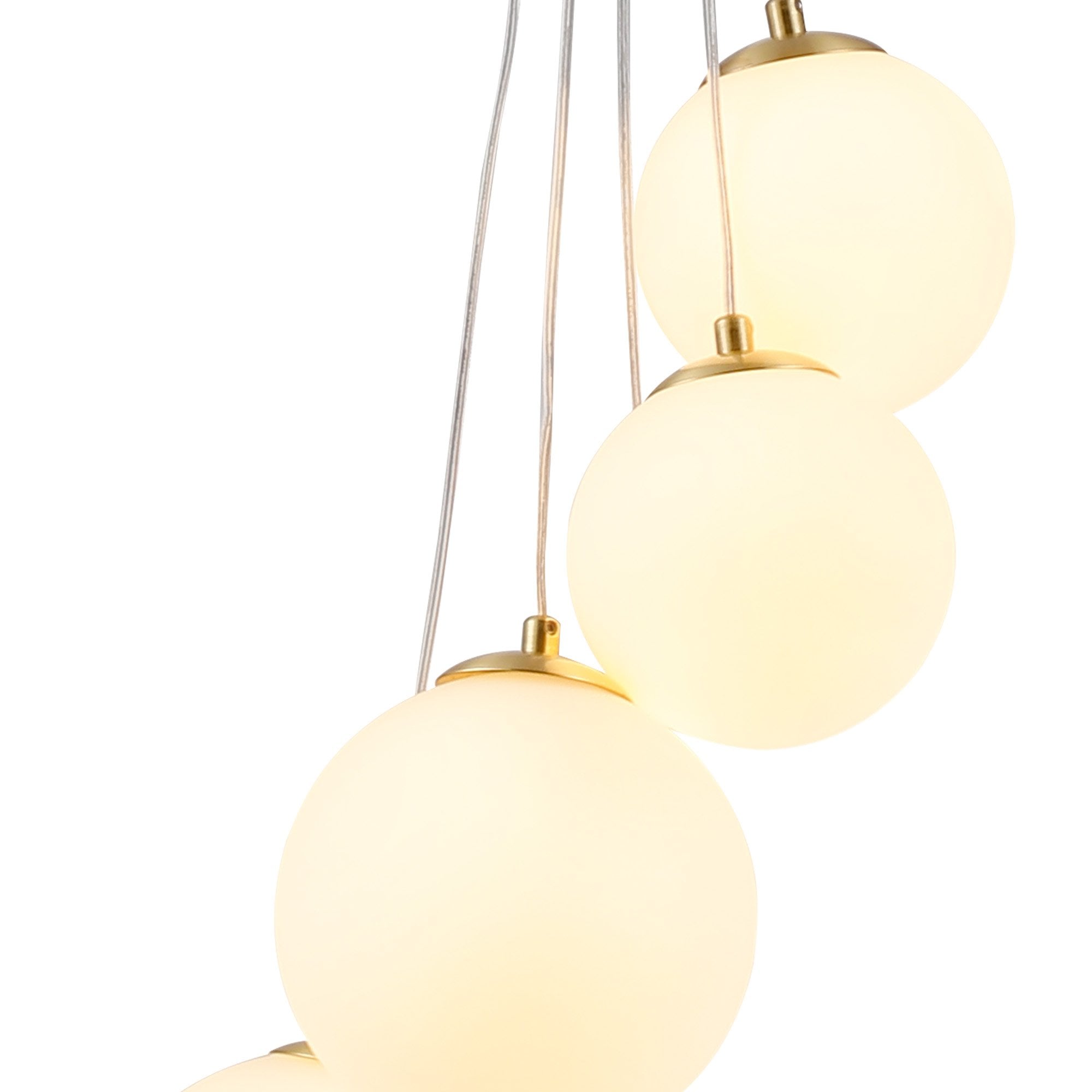 NL9321/OP9 Prague 5 Light Pendant Satin Gold Opal