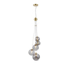 NL9321/SM9 Prague 5 Light Pendant Satin Gold Smoke Plated