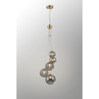 NL9321/SM9 Prague 5 Light Pendant Satin Gold Smoke Plated