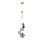NL9321/SM9 Prague 5 Light Pendant Satin Gold Smoke Plated