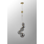 NL9321/SM9 Prague 5 Light Pendant Satin Gold Smoke Plated
