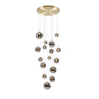 NL9322/CH9 Prague 16 Light Pendant Satin Gold Chrome Plated