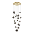 NL9322/CH9 Prague 16 Light Pendant Satin Gold Chrome Plated