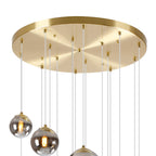 NL9322/CH9 Prague 16 Light Pendant Satin Gold Chrome Plated
