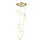 NL9322/OP9 Prague 16 Light Pendant Satin Gold Opal