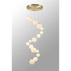 NL9322/OP9 Prague 16 Light Pendant Satin Gold Opal