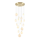 NL9322/OP9 Prague 16 Light Pendant Satin Gold Opal