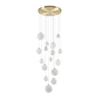 NL9322/OP9 Prague 16 Light Pendant Satin Gold Opal