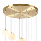 NL9322/OP9 Prague 16 Light Pendant Satin Gold Opal