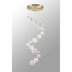 NL9322/OP9 Prague 16 Light Pendant Satin Gold Opal
