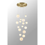 NL9322/OP9 Prague 16 Light Pendant Satin Gold Opal