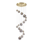 NL9322/SM9 Prague 16 Light Pendant Satin Gold Smoke Plated