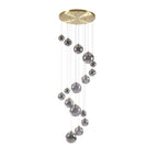 NL9322/SM9 Prague 16 Light Pendant Satin Gold Smoke Plated