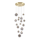 NL9322/SM9 Prague 16 Light Pendant Satin Gold Smoke Plated