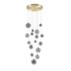 NL9322/SM9 Prague 16 Light Pendant Satin Gold Smoke Plated