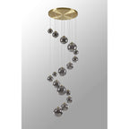NL9322/SM9 Prague 16 Light Pendant Satin Gold Smoke Plated