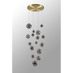 NL9322/SM9 Prague 16 Light Pendant Satin Gold Smoke Plated