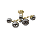 NL9323/CH9 Prague 6 Light Ceiling Light Satin Gold Chrome Plated