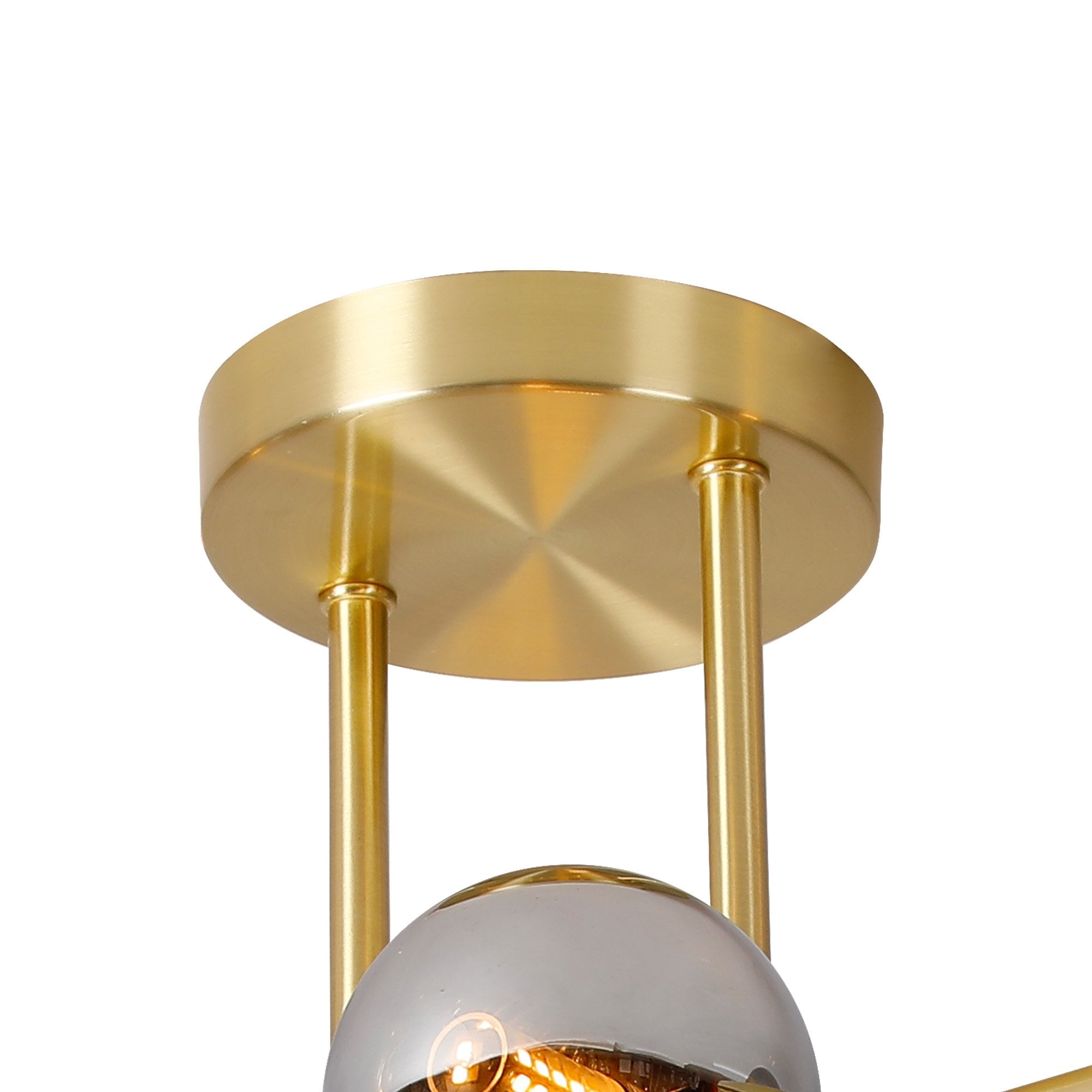 NL9323/CH9 Prague 6 Light Ceiling Light Satin Gold Chrome Plated