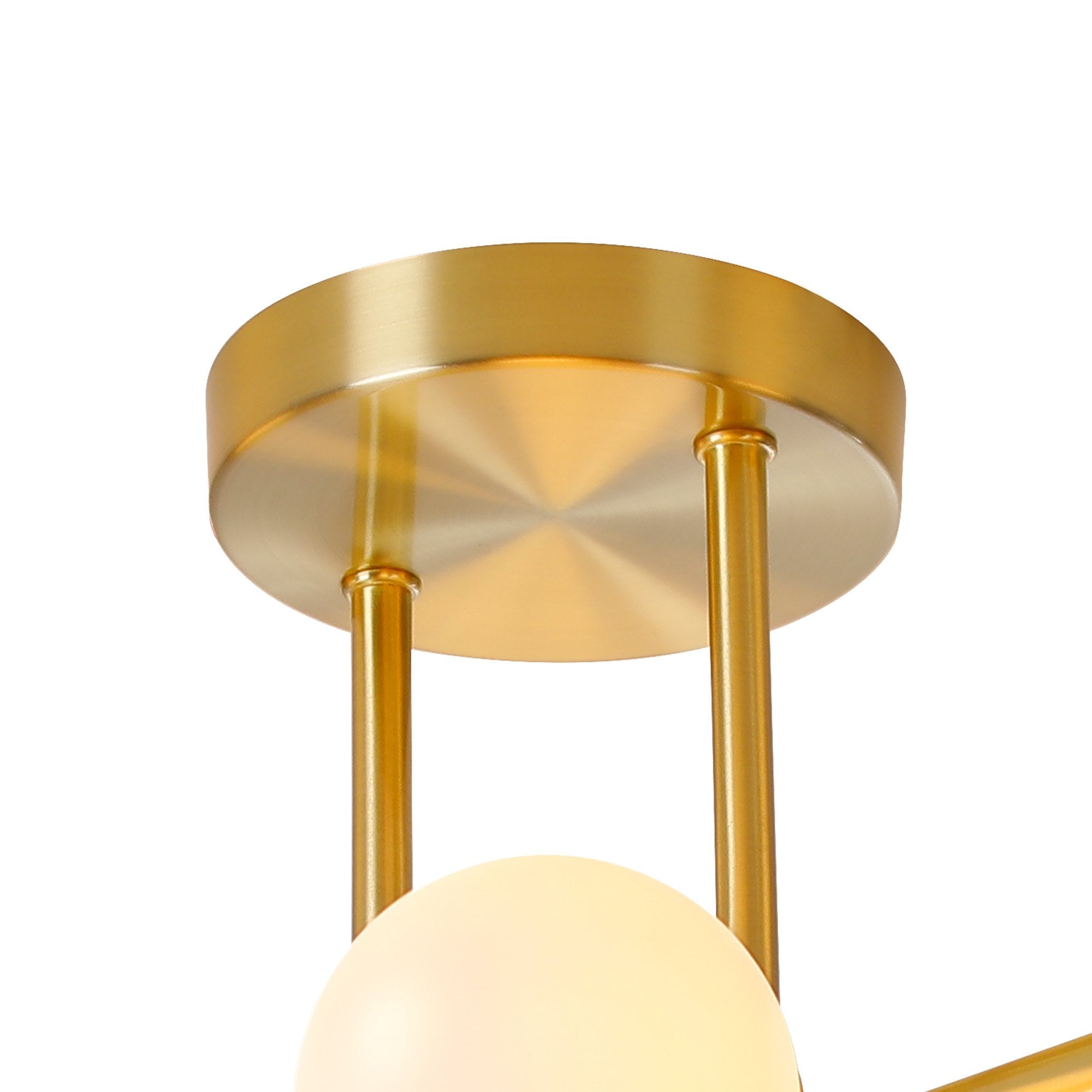 NL9323/OP9 Prague 6 Light Ceiling Light Satin Gold Opal