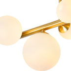 NL9323/OP9 Prague 6 Light Ceiling Light Satin Gold Opal