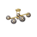 NL9323/SM9 Prague 6 Light Ceiling Light Satin Gold Smoke Plated