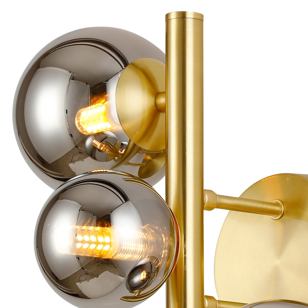 NL9324/CH9 Prague 3 Light Wall Light Satin Gold Chrome Plated