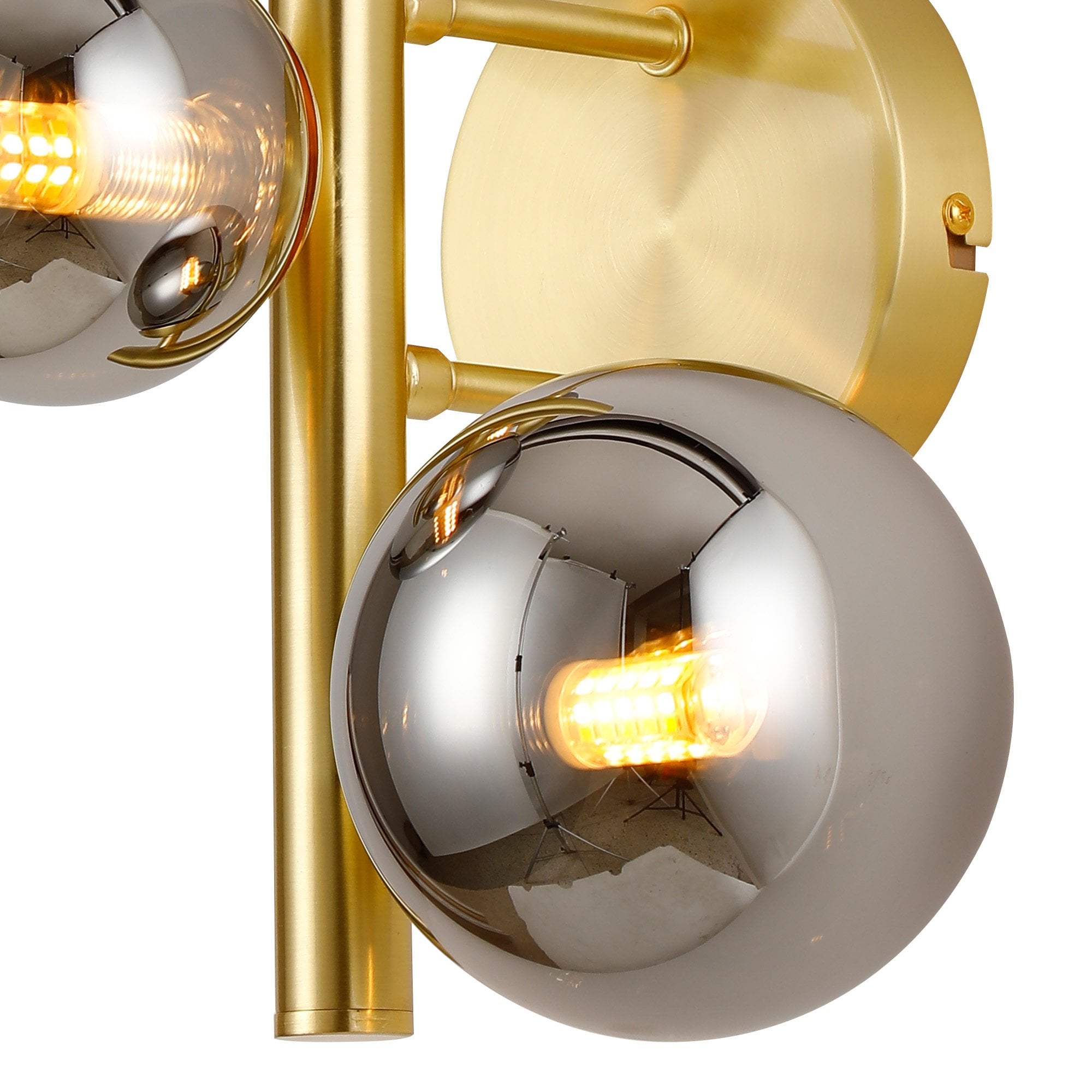 NL9324/CH9 Prague 3 Light Wall Light Satin Gold Chrome Plated