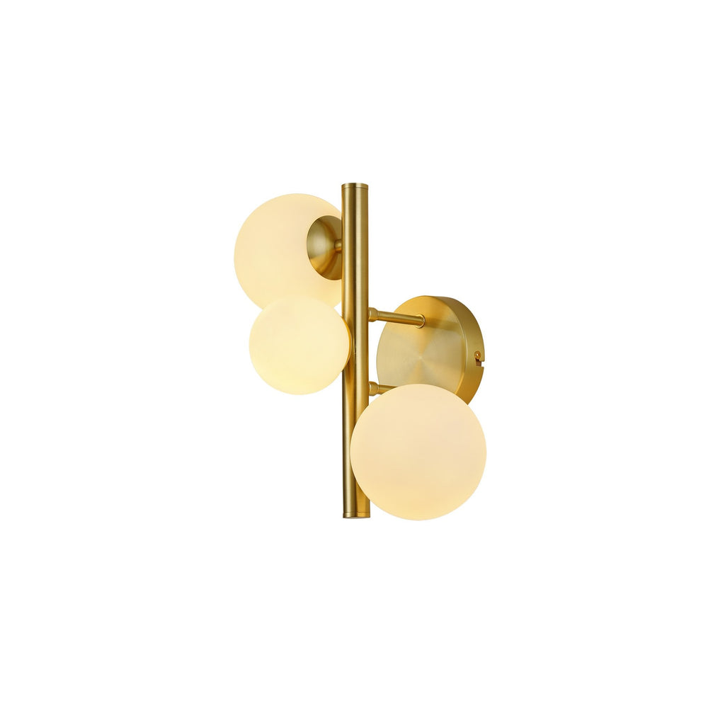 NL9324/OP9 Prague 3 Light Wall Light Satin Gold Opal