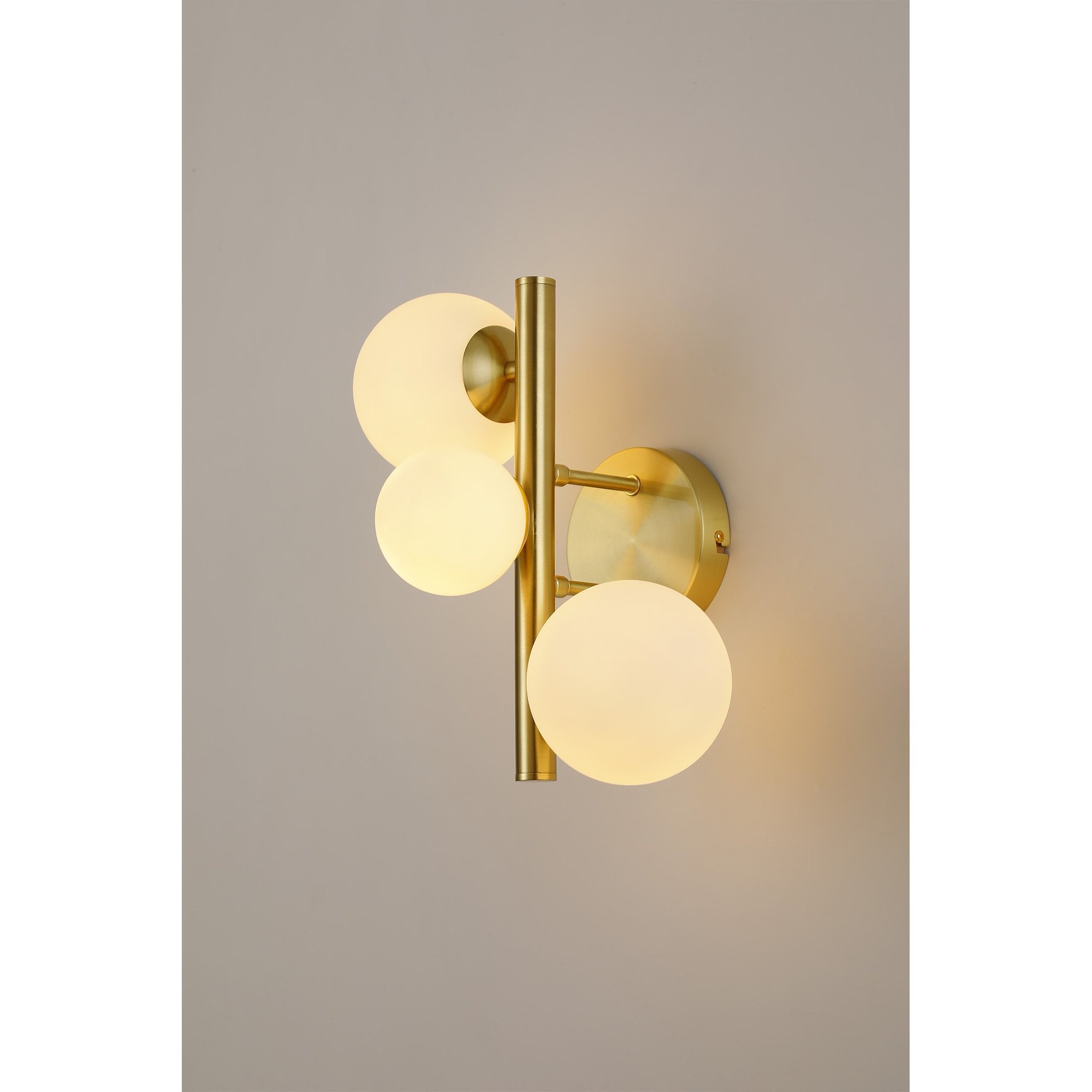 NL9324/OP9 Prague 3 Light Wall Light Satin Gold Opal