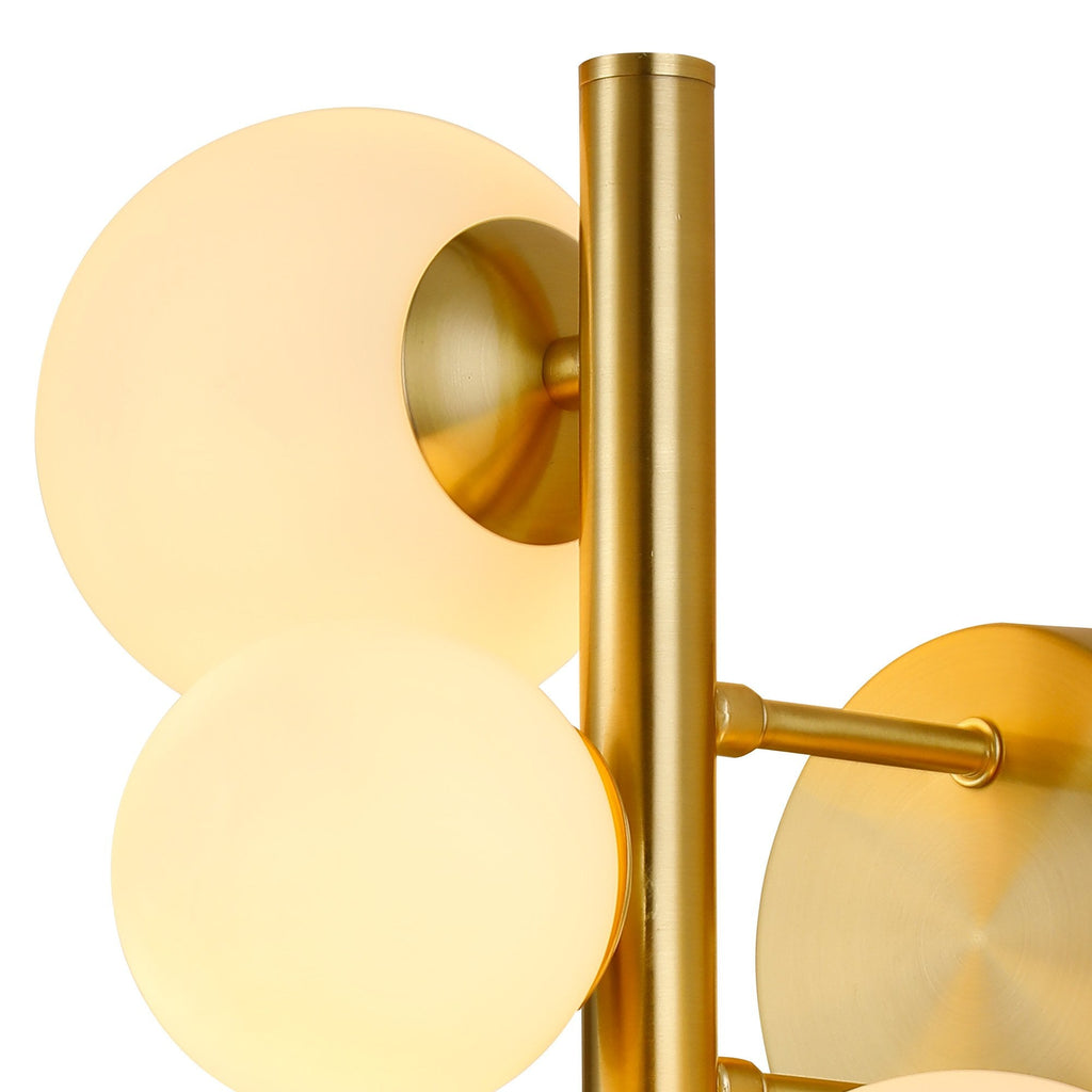 NL9324/OP9 Prague 3 Light Wall Light Satin Gold Opal