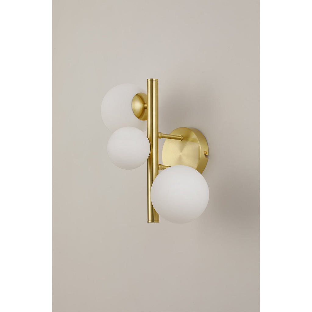 NL9324/OP9 Prague 3 Light Wall Light Satin Gold Opal
