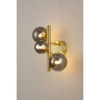 NL9324/SM9 Prague 3 Light Wall Light Satin Gold Smoke Plated