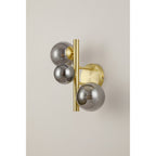 NL9324/SM9 Prague 3 Light Wall Light Satin Gold Smoke Plated