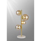 NL9326/AM9 Prague 4 Light Table Lamp Satin Gold Amber Plated