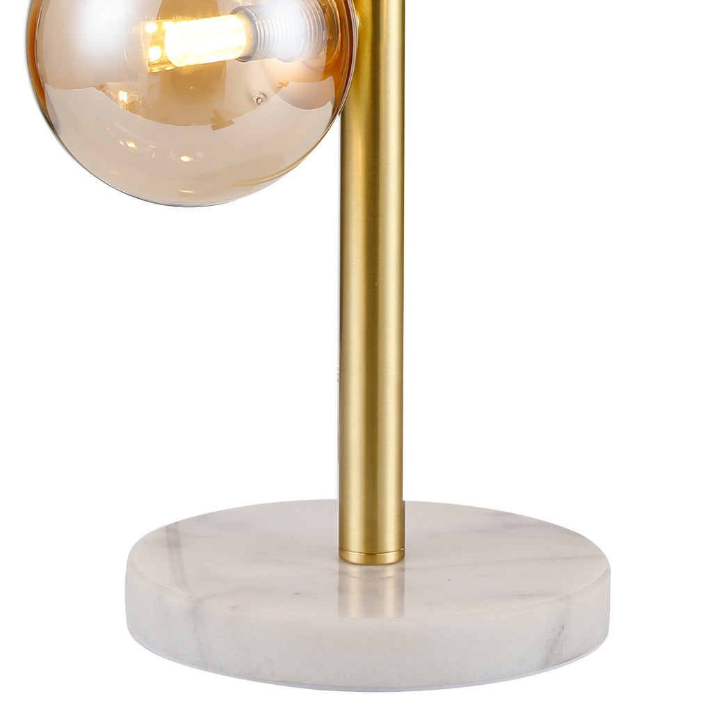 NL9326/AM9 Prague 4 Light Table Lamp Satin Gold Amber Plated