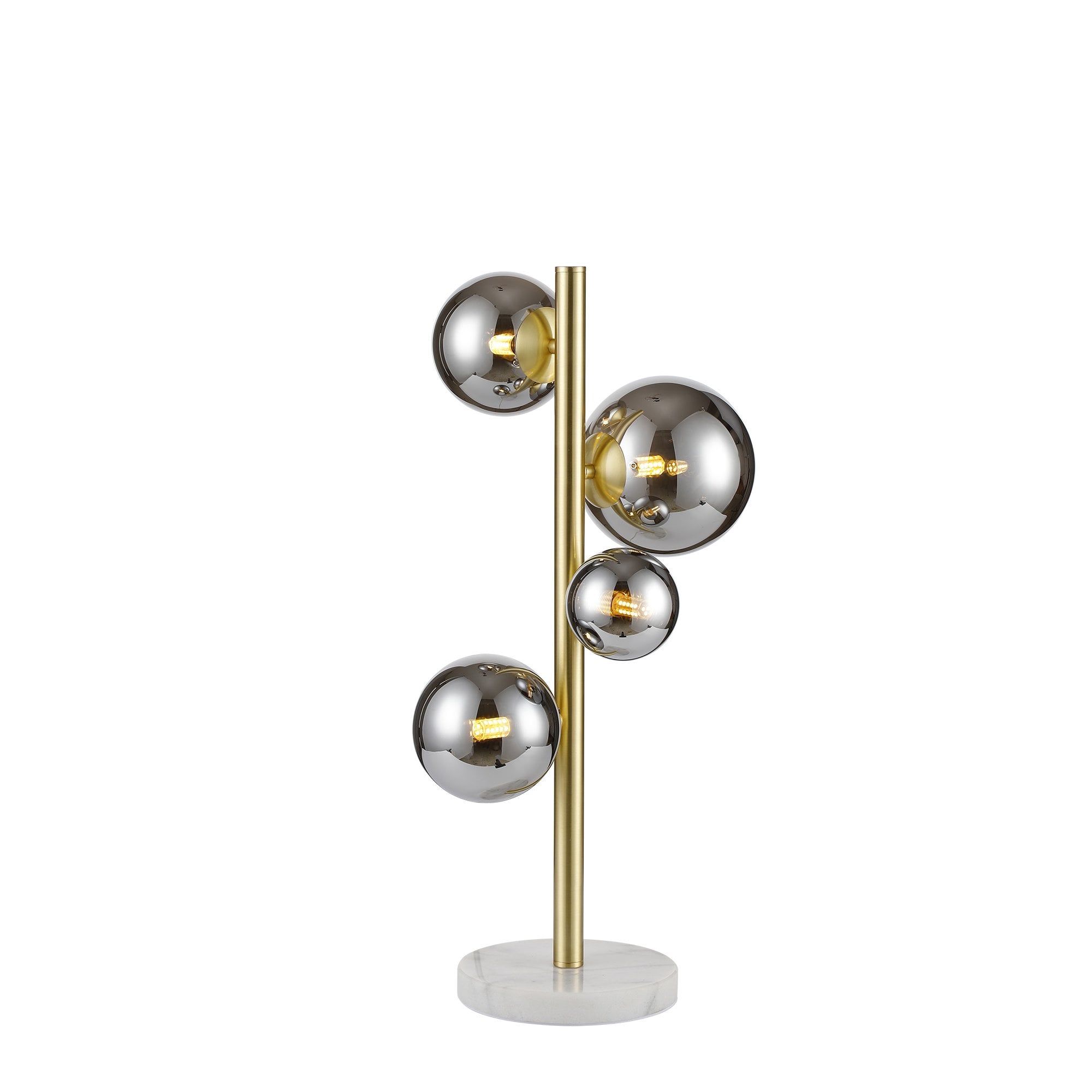 NL9326/CH9 Prague 4 Light Table Lamp Satin Gold Chrome Plated